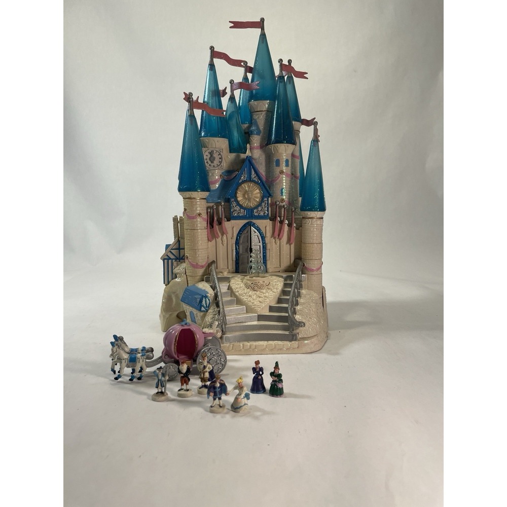 Vintage 1996 Trendmasters Cinderella Polly Pocket Castle Playset & Figures Works
